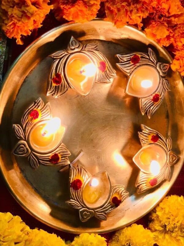 Kamalam : Brass Lotus Diya - Image 6